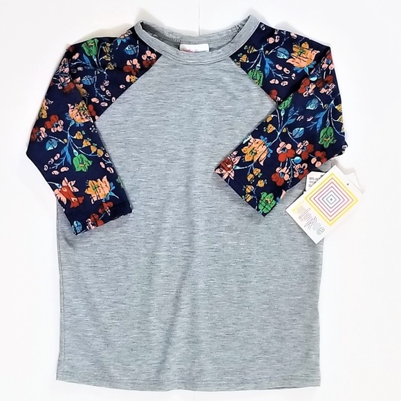 LuLaRoe Other - Girls 6 LuLaRoe Sloan Grey/Blue T-Shirt NWT